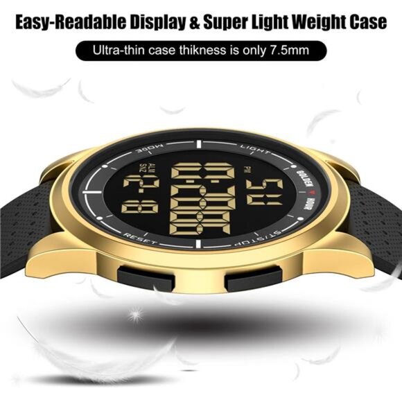 Ultra-Thin Minimalist Sports Waterproof Digital Watches Men with Wide-Angle - Picture 3 of 7